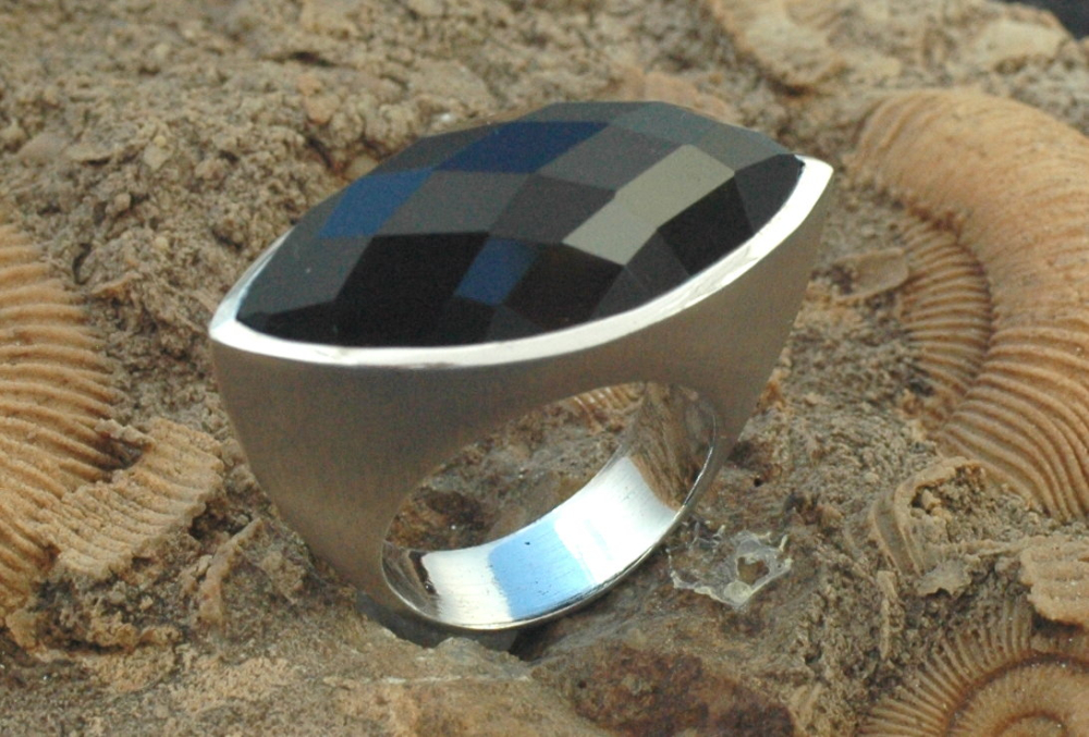 Onyx-Ring Silber nav.